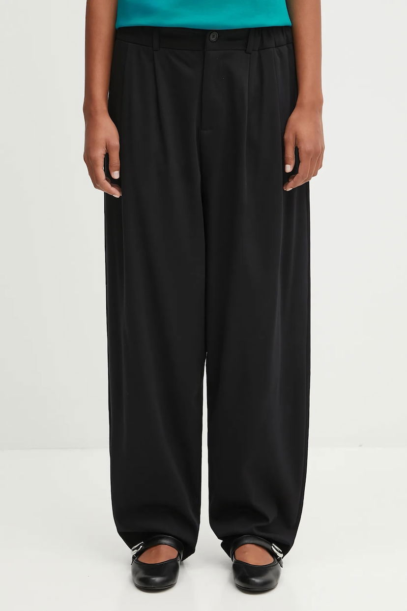 Панталони PANGAIA Pangaia DNA Interlock High-Waist Wide-Leg Trousers Черно | 10002446
