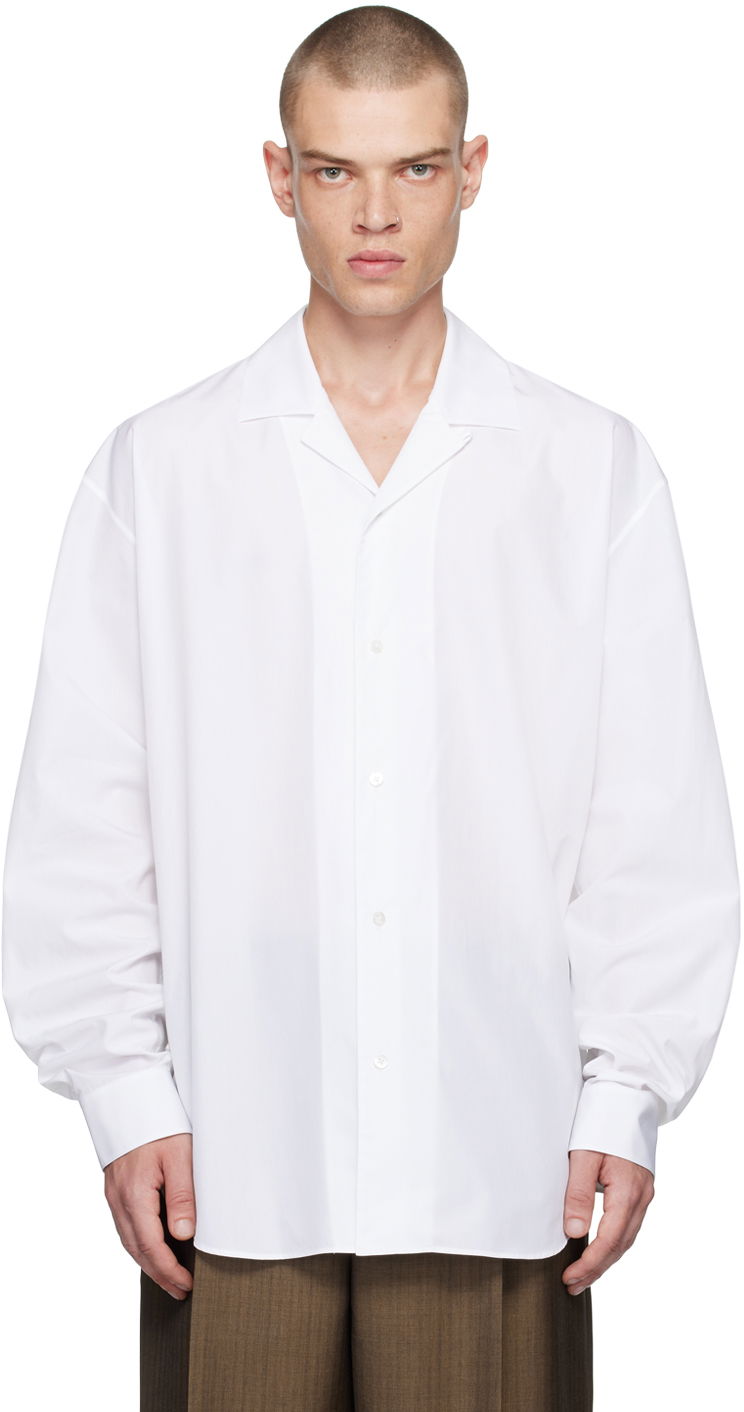 Риза The Row Relaxed-Fit Camp Collar Shirt Бяло | 682-W2439