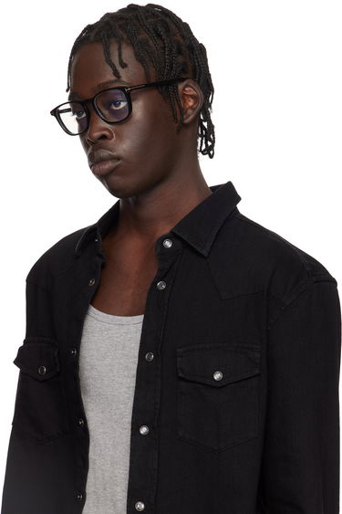 Слънчеви очила Tom Ford Tom Ford Square Blue Block Glasses Черно | FT5960-B_52001, 3