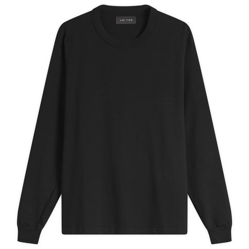 Тениска LES TIEN Heavyweight Binded Classic Long Sleeve T-Shirt Черно | HV-2090-JTBLK