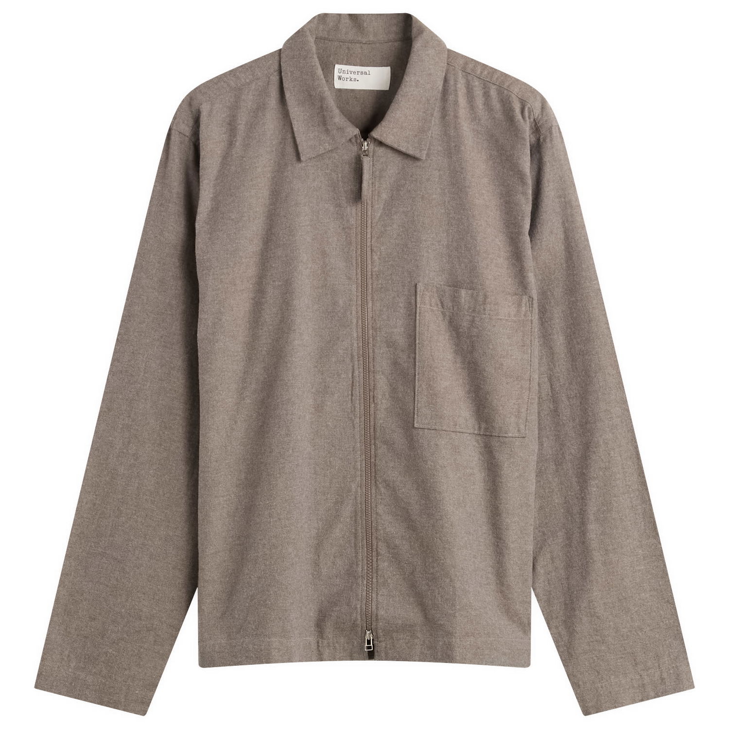 Риза Universal Works Brushed Flannel Zip Shirt, Size Small Кафяво | 33561-BRN, 0