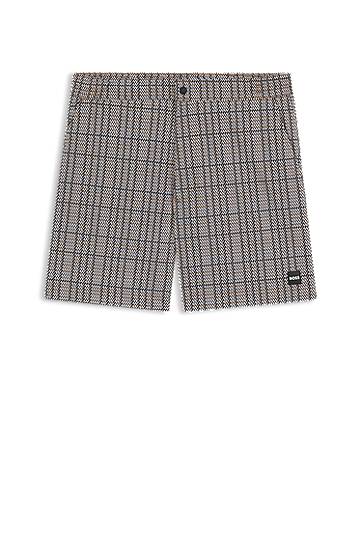 Къси панталони BOSS Micro-Print Swim Shorts Сиво | 50544338, 0