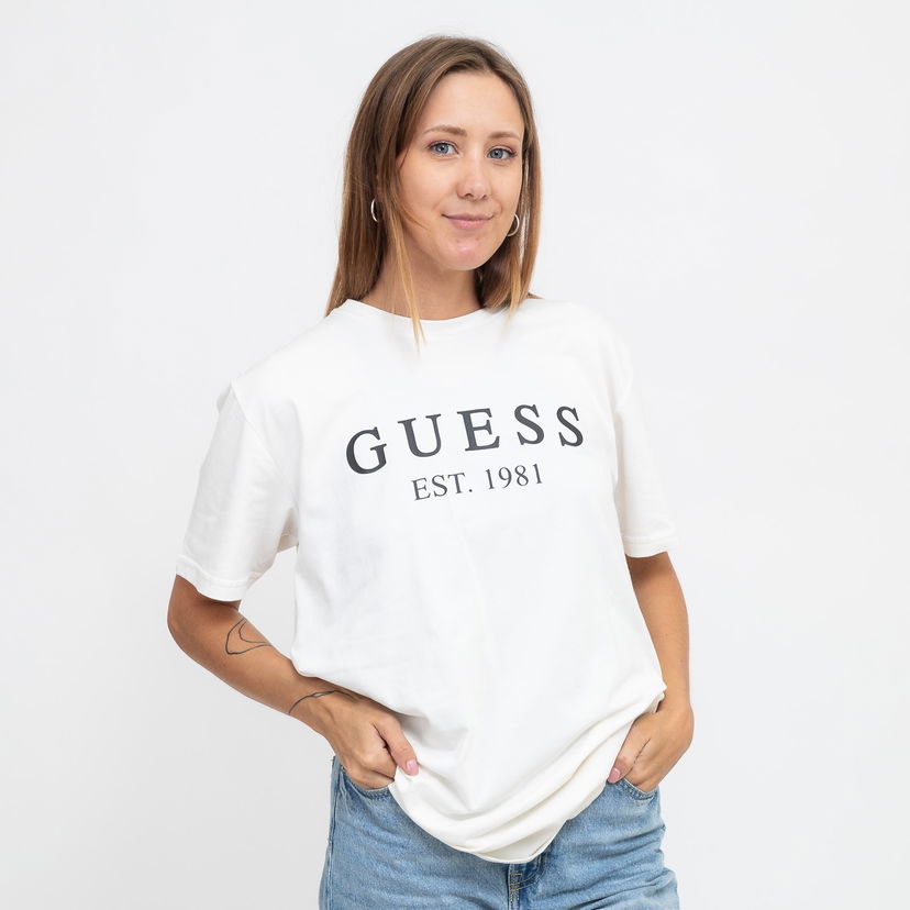 Тениска GUESS T-Shirt Est 1981 Print Бяло | U4RI22K6YW0-G018