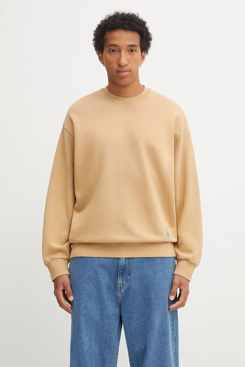 Суитчър Carhartt WIP Plain Cotton Hudson Sweatshirt Бежово | I035186.07E5F