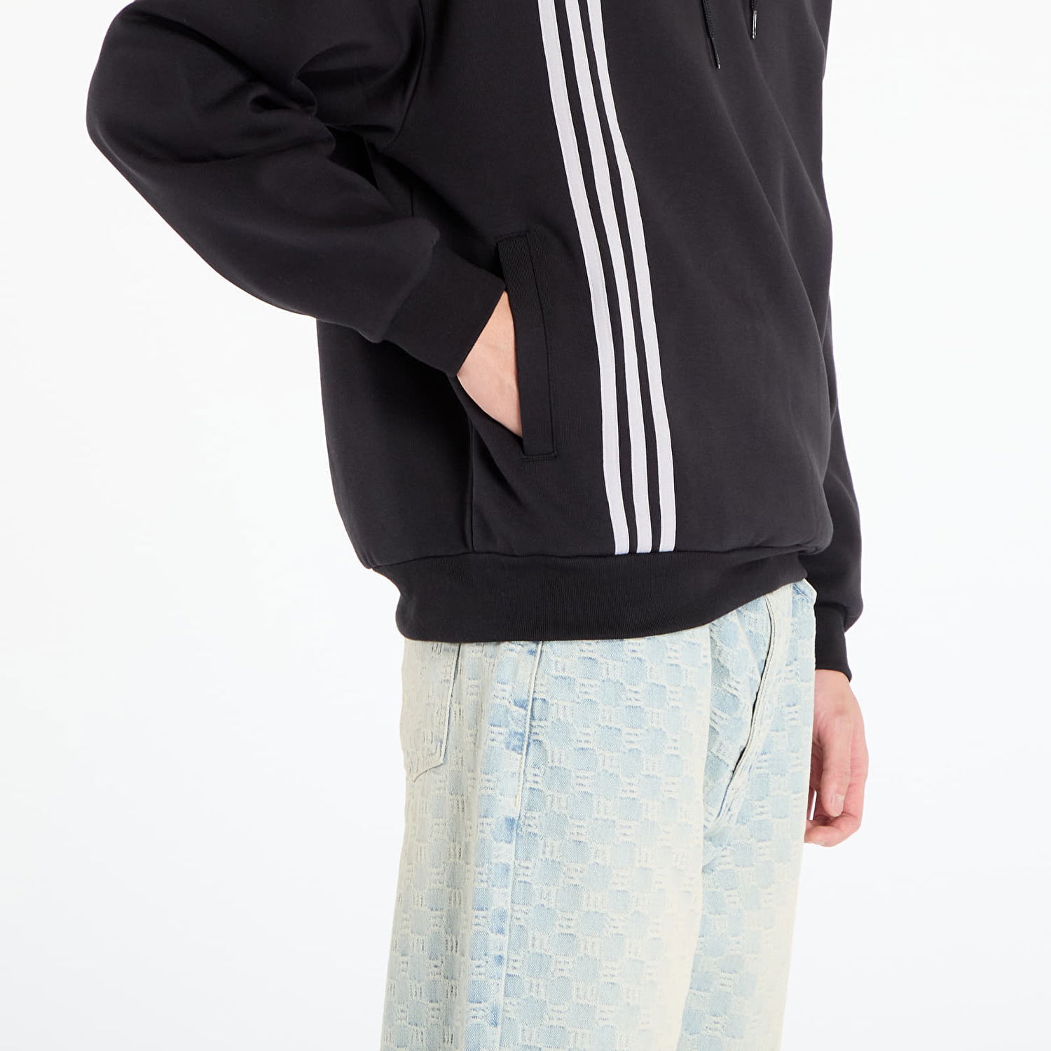Суитчър adidas Performance Hoodie with Stripes Черно | JV9879, 1