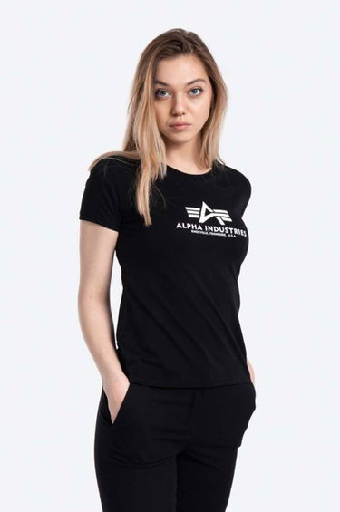 Тениска Alpha Industries Alpha Industries New Basic T-Shirt Черно | 196051.03, 5