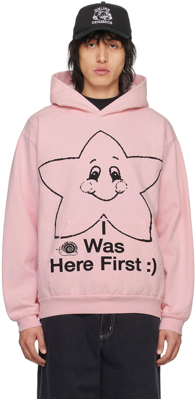 Pink Happy Star Hoodie