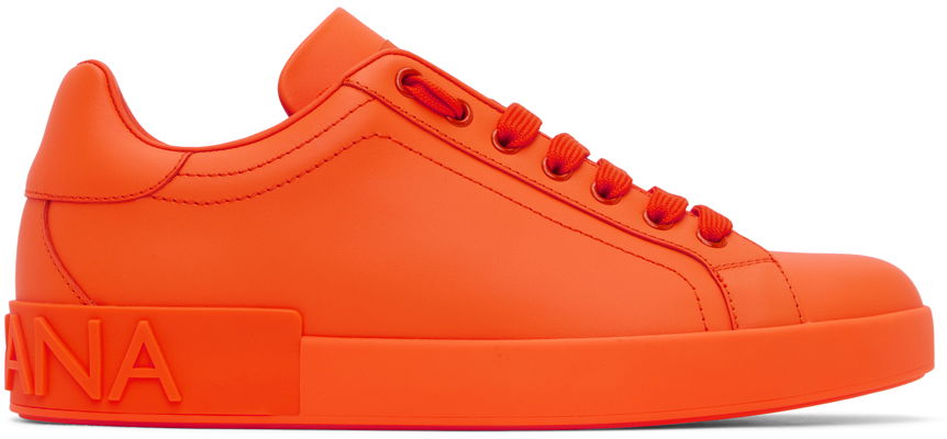 Кецове и обувки Dolce & Gabbana Orange Portofino Sneakers Оранжево
 | CS1761A3444, 0