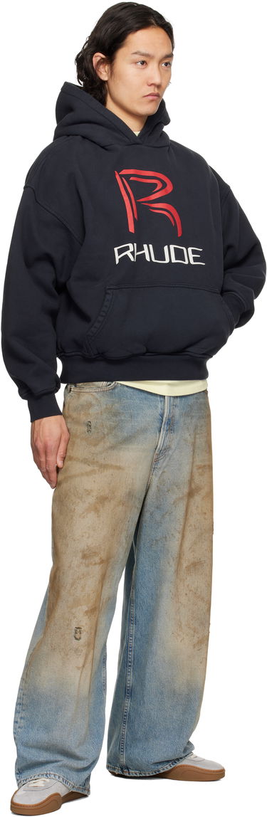 Суитчър Rhude Rhude Circuit Logo Hoodie Тъмно синьо | RHSS25HO02012, 3