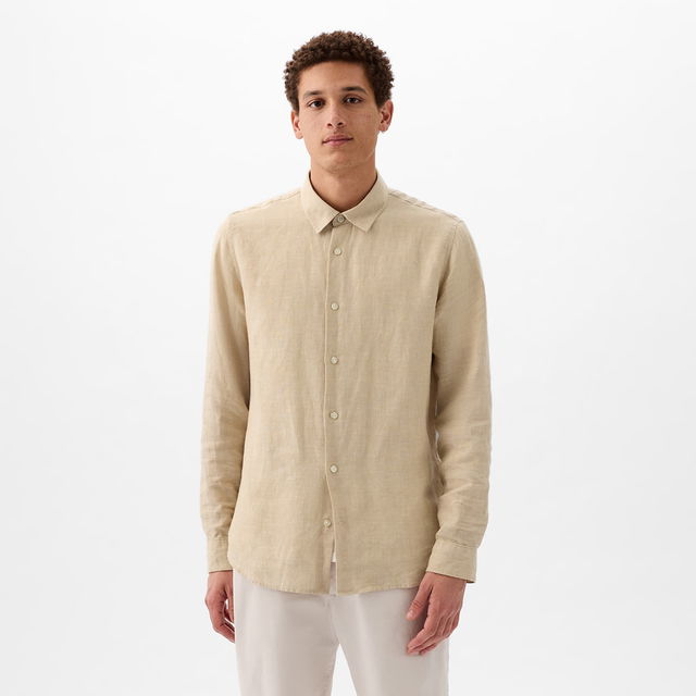 Longsleeve Linen Shirt Oatmeal Heather