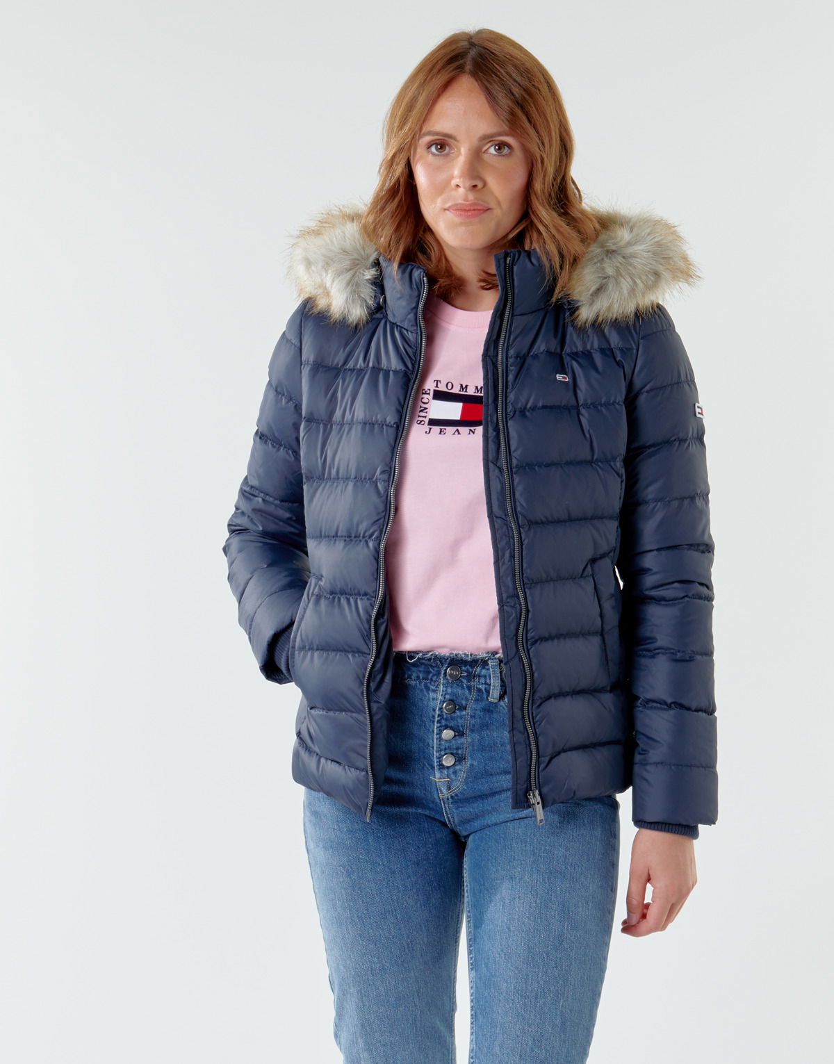 Пухо яке Tommy Hilfiger BASIC HOODED DOWN JACKET Тъмно синьо | DW0DW14693-C87=DW0DW08588-C87, 1