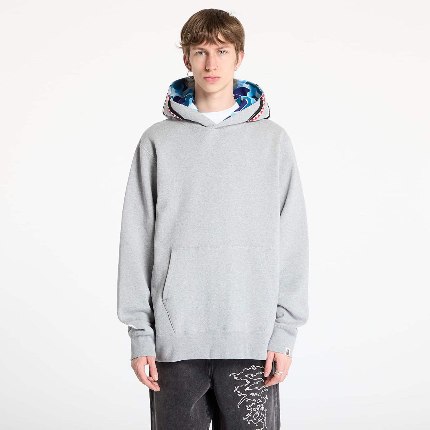 Суитчър BAPE A BATHING APE ABC Camo Shark Pullover Hoodie Сиво | 001PPL301009MGRA, 0
