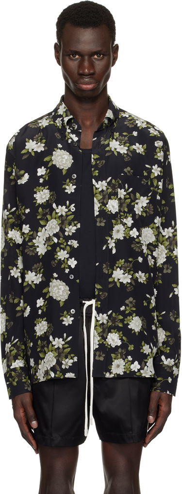 Риза Tom Ford Tom Ford Crepe De Chine Floral Print Fluid Fit Shirt Черно | HRO003-FMS043S25, 0