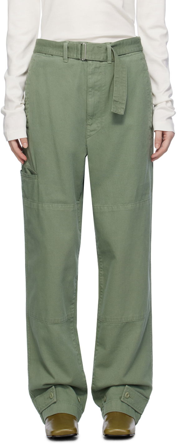 Карго панталони LEMAIRE Lemaire Relaxed Fit Cotton Cargo Trousers Зелено | PA1050 LD1002