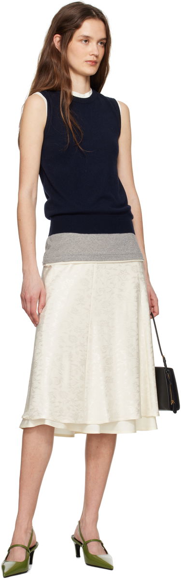 Пола Jil Sander Jil Sander A-Line Midi Skirt Бяло | J03MA0226_J20297, 3