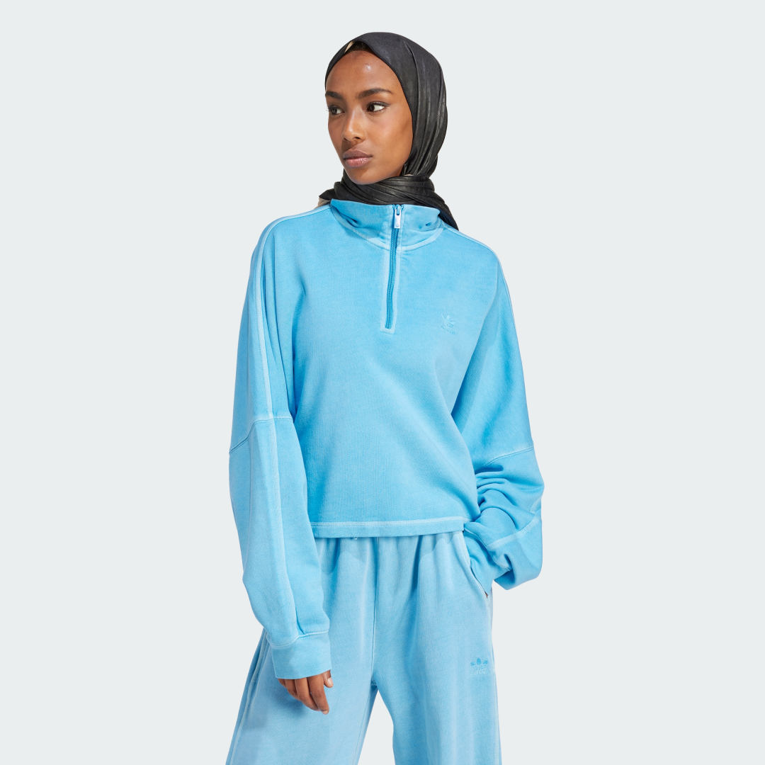 Суитчър adidas Originals Essentials+ Sweatshirt Синьо | IR5998, 1