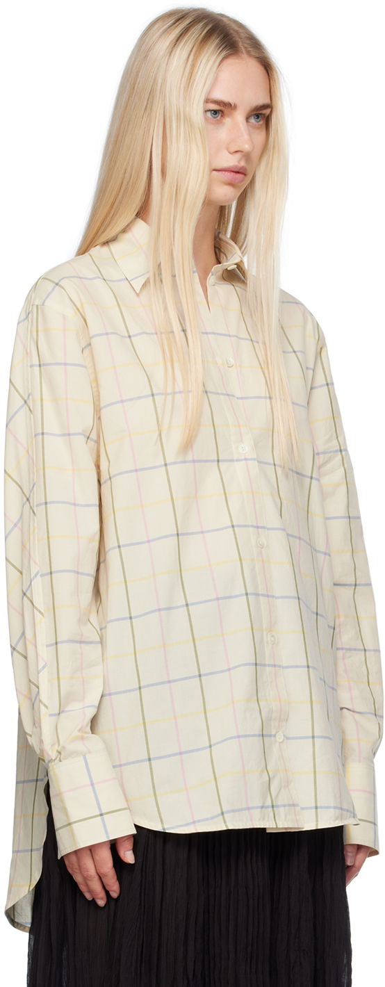Риза TOTEME TOTEME Droptail Plaid Shirt Бяло | 243-WRT2522-FB0203, 1