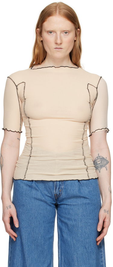 Тениска Baserange Slim 3/4 Sleeve T-Shirt Бежово | TTO3-RB-SU24, 0