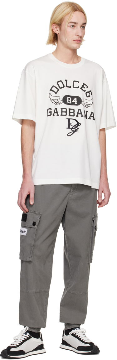 Тениска Dolce & Gabbana Round Neck T-Shirt with Graphic Print Бяло | G8PN9ZG7NSN, 3