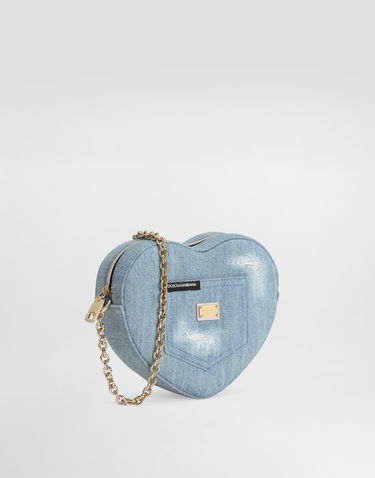 Дамска чанта Dolce & Gabbana Dolce & Gabbana Dg Girlie Denim Heart Bag Синьо | EB0260A48018X061, 1