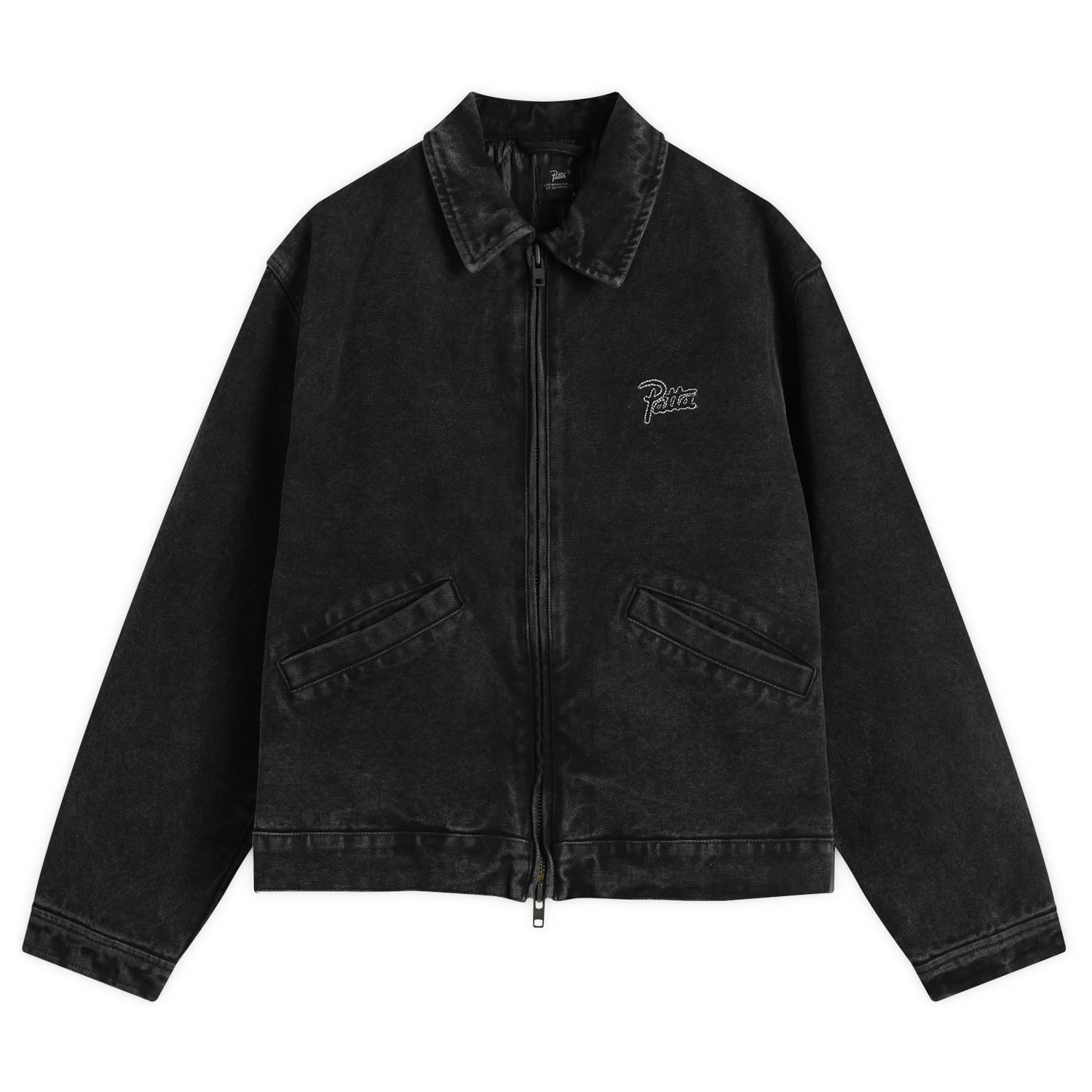 Яке Patta Washed Canvas Jacket, Size Small Черно | POC-AW25-4000-348-0025-001, 0