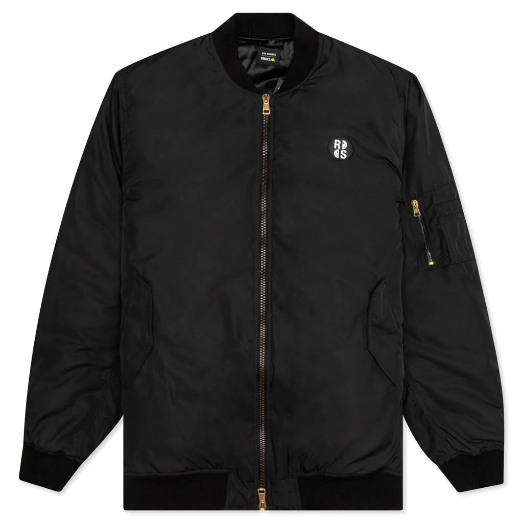 Яке бомбър RAF SIMONS Bomber Jacket With Print And Badge Черно | 224-621-30060-0099, 0
