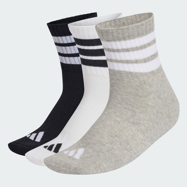 3 STRIPES CUSHIONED SPORTSWEAR MID CUT Socks 3 Pack