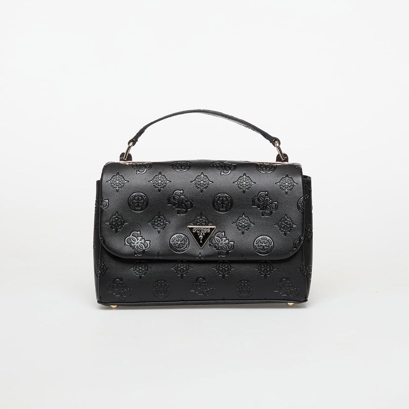 Дамска чанта GUESS Tisha Top Handle Flap Logo Bag Черно | HWPD7764200-BLO