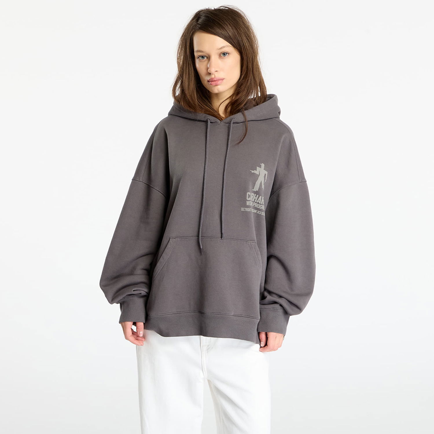 Суитчър Carhartt WIP Hooded Distance Sweat Stone Dyed Сиво | I035639.874J, 1