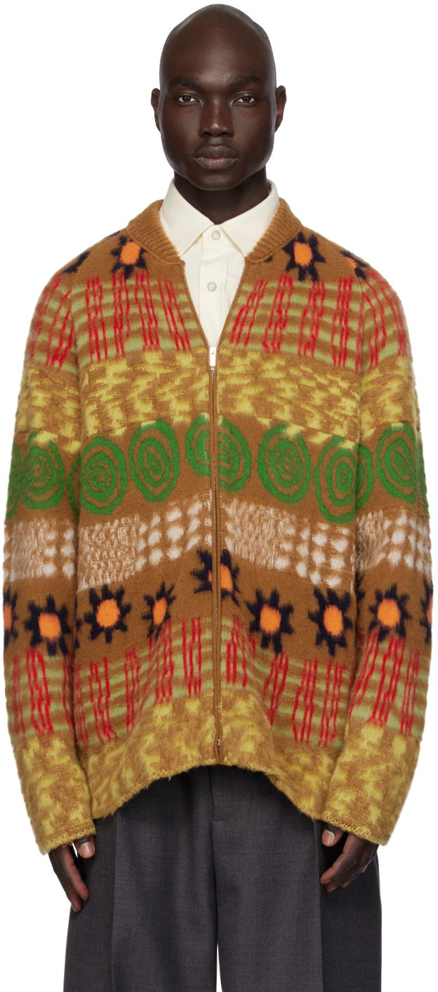 Пуловер ZEGNA Zegnia x The Elder Statesman Zip Cardigan Кафяво | TCS70A6-OWR, 0