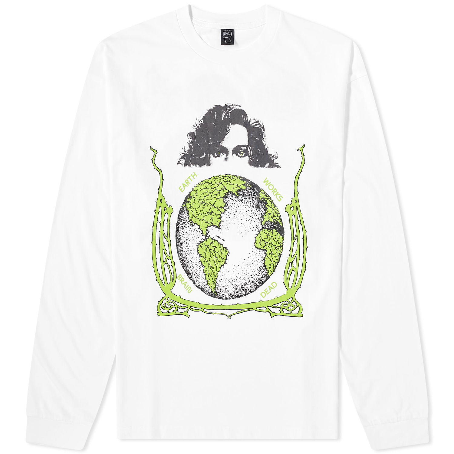 Тениска Brain Dead Brain Dead Conspiracy Long Sleeve Tee Бяло | BDF23T01003556WH01, 0