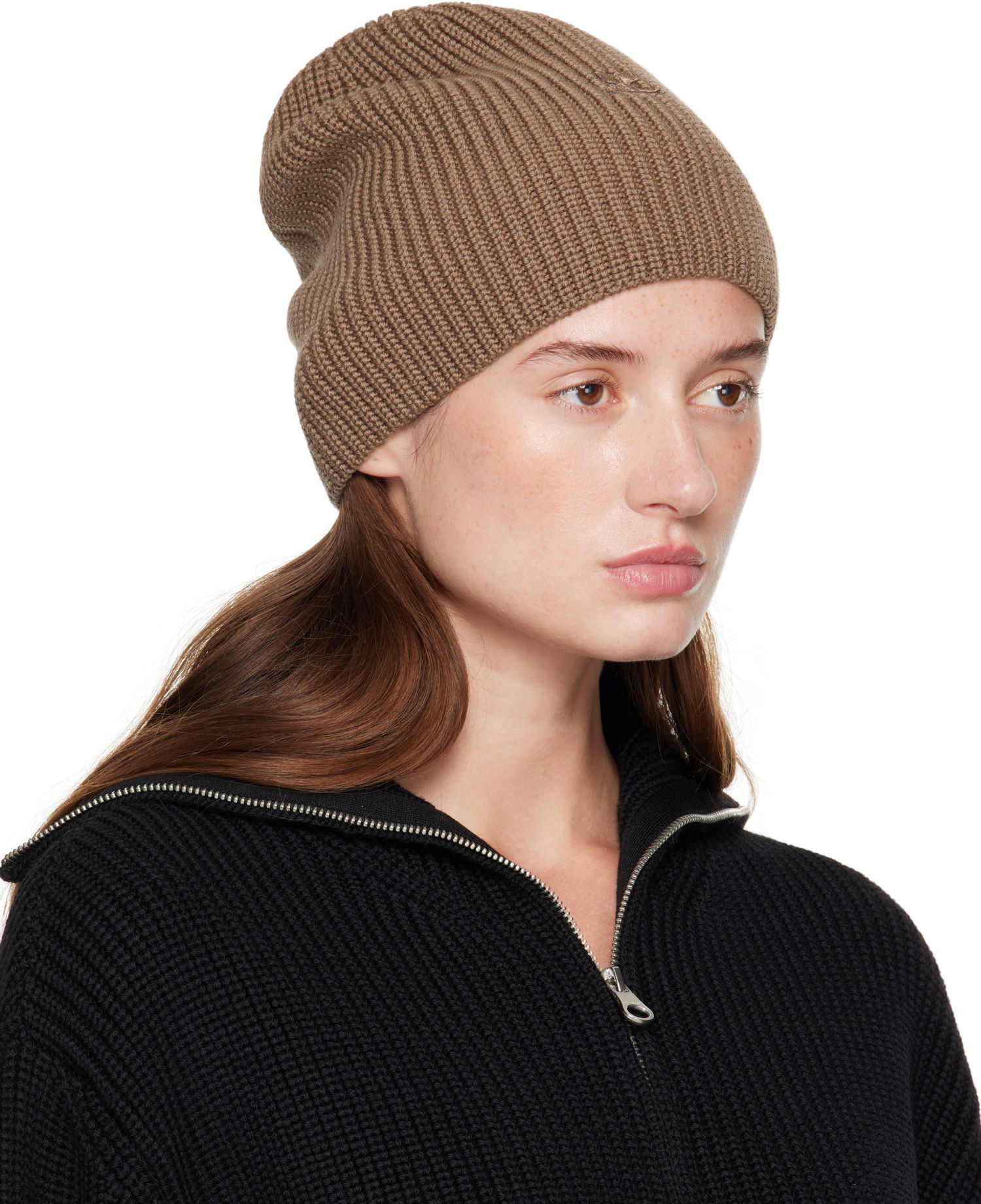 Шапка Courrèges Courrèges Light Wool Beanie Кафяво | 325MCP017FI0036, 1
