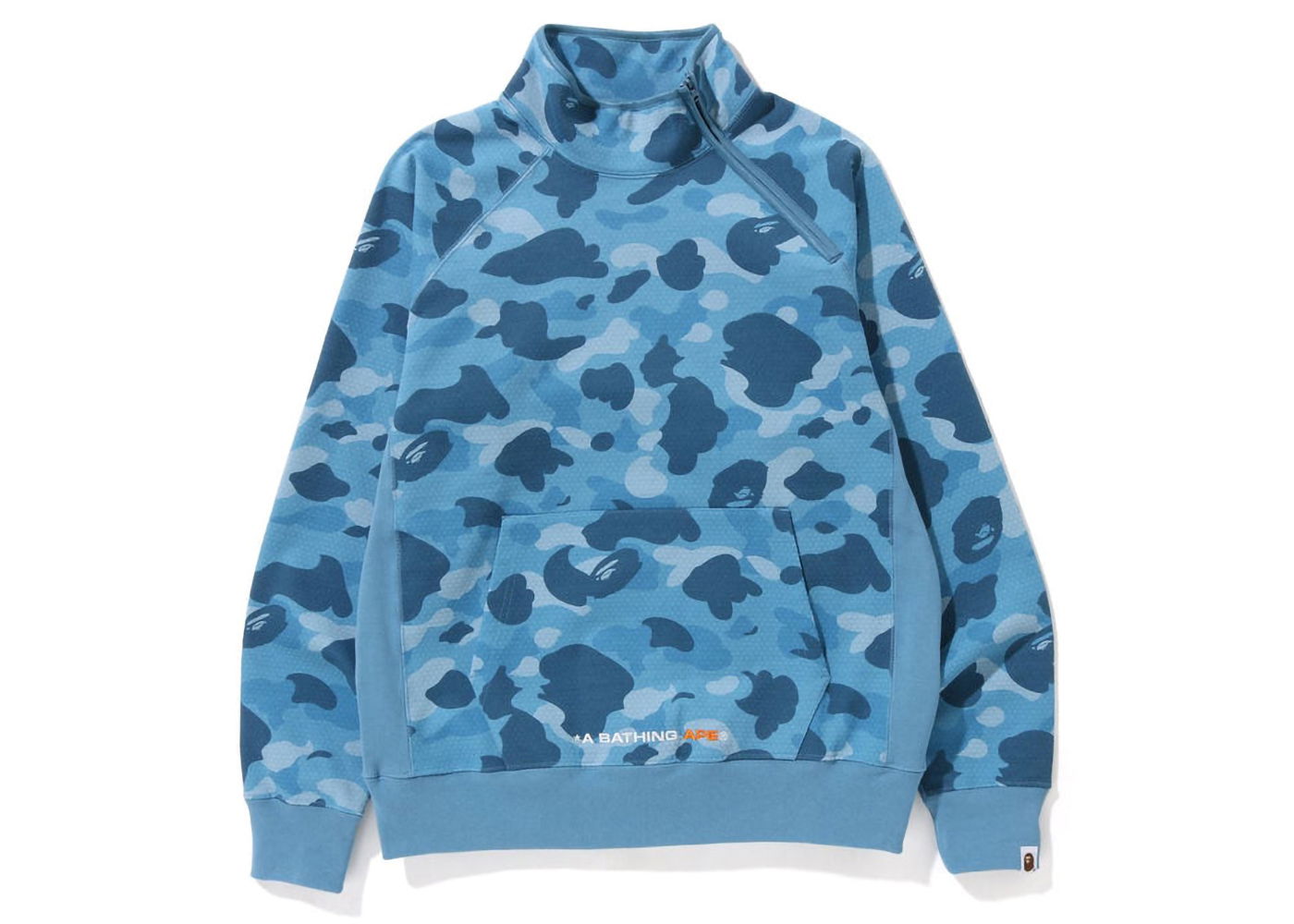 Пуловер BAPE Honeycomb Camo Side Zip Crewneck Синьо | 1J30-113-006, 0
