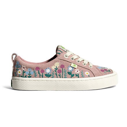 Кецове и обувки Cariuma OCA Low Embroidered Flowers Розово | 100102R49