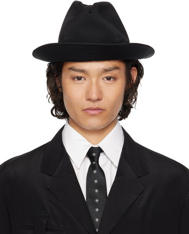 Шапка Yohji Yamamoto Yohji Yamamoto Wool Gabardine Fedora Черно | HP-H09-100, 0