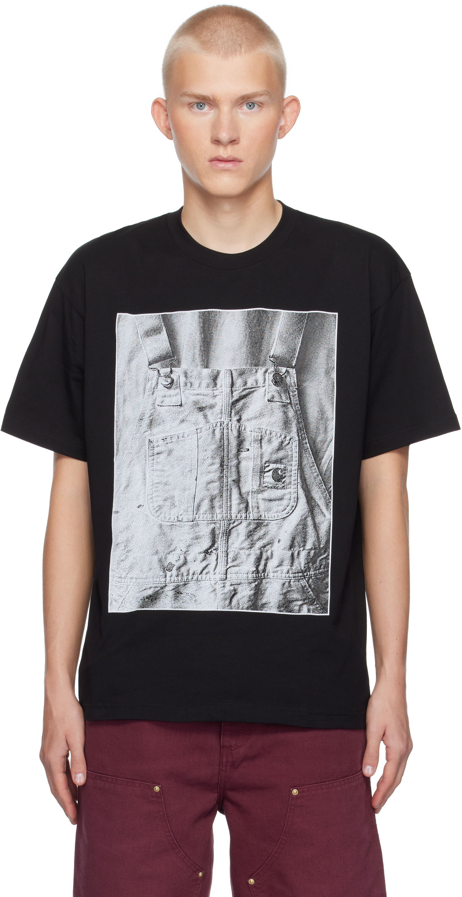 Тениска Carhartt WIP Black BIB Graphic Print T-Shirt Черно | I033962, 0