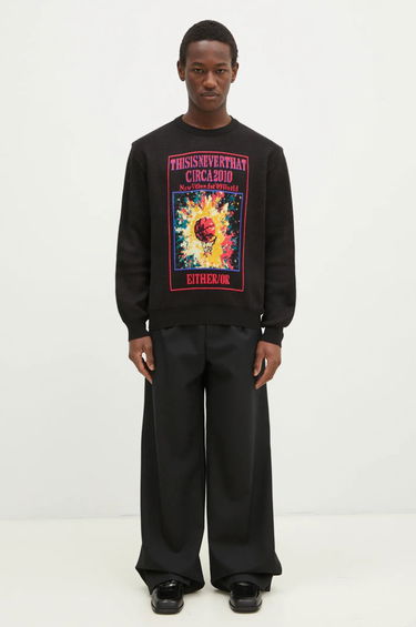 Пуловер thisisneverthat thisisneverthat Basketball Hoop Knit Sweater Черно | TN243KKNPK04, 4