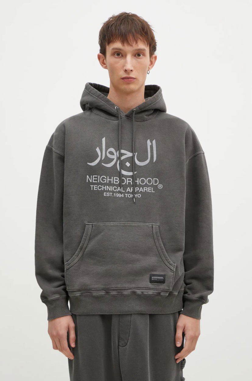 Суитчър Neighborhood Pigment Dyed Graphic Print Hoodie Сиво | 242UNNH.CSM02