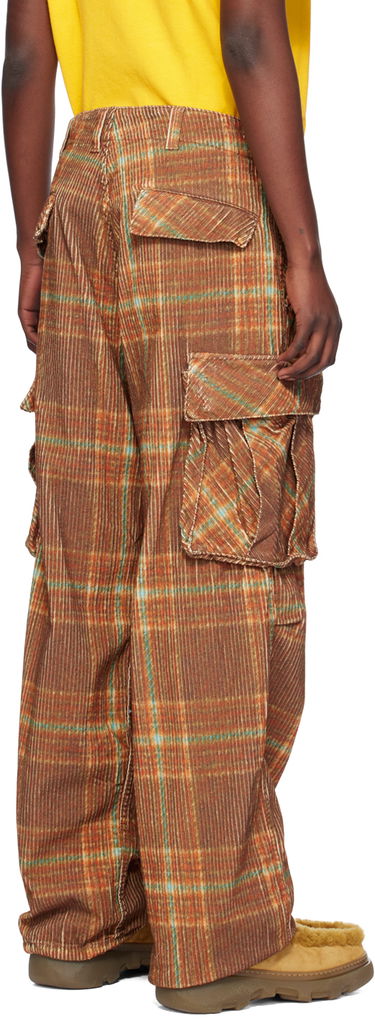 Карго панталони ERL Plaid Corduroy Cargo Pants Кафяво | ERL07P010, 2