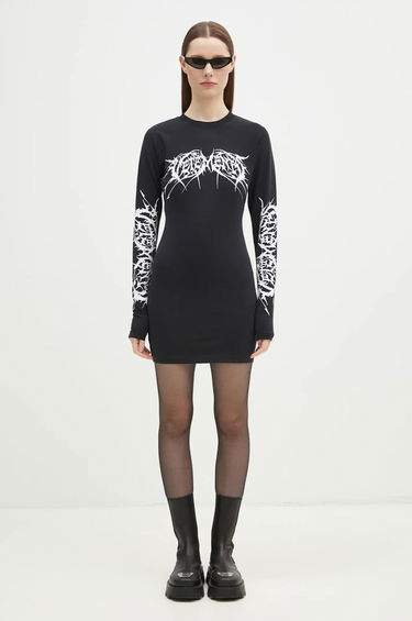 Pокля VETEMENTS VETEMENTS Death Metal Longsleeve Mini Dress Черно | WA66DR630BW, 4