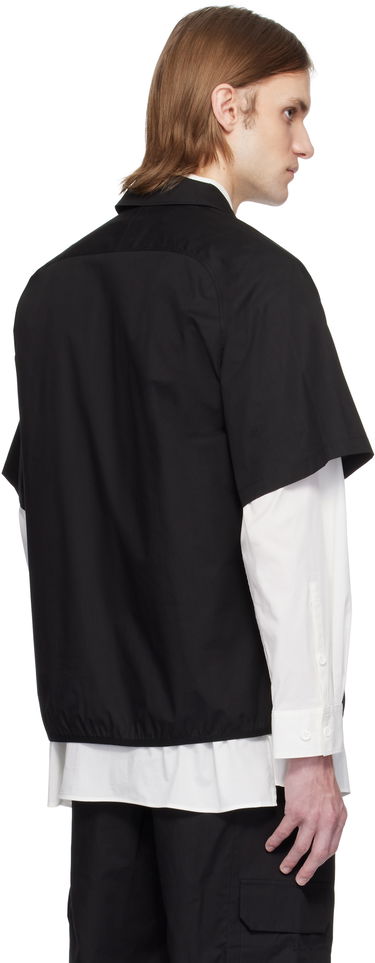 Риза GR10K GR10K Poplin Zip-Up Short Sleeve Shirt Черно | BG127084DI, 2