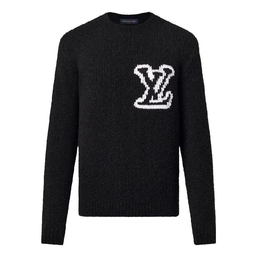 Пуловер Louis Vuitton Wool Blend Crewneck Sweater With Graphic Черно | 1AF333, 0