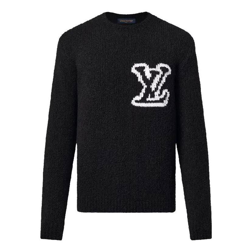 Пуловер Louis Vuitton Wool Blend Crewneck Sweater With Graphic Черно | 1AF333