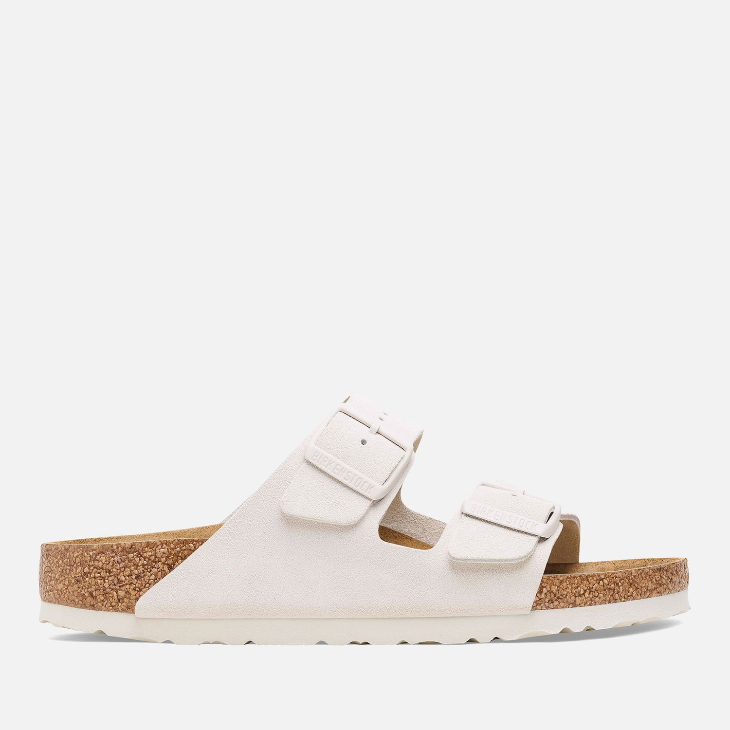 Кецове и обувки Birkenstock Men's Arizona Slim Fit Suede Double Strap Sandals - Antique White Бежово | 1026817, 0