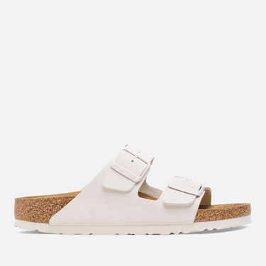 Кецове и обувки Birkenstock Men's Arizona Slim Fit Suede Double Strap Sandals - Antique White Бежово | 1026817, 0