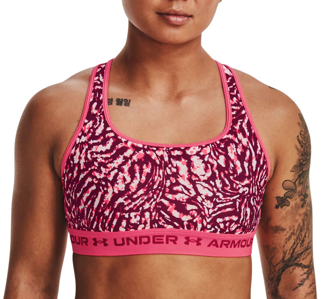 Сутиен Under Armour Crossback Mid Print Bra Розово | 1361042-975, 0