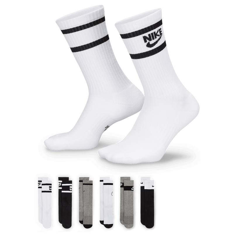 Чорапи Nike Everyday Cushioned Crew Socks 6 Pairs Бяло | CK7302-901