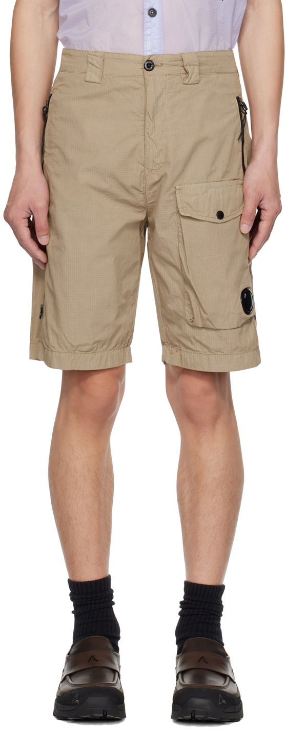 Къси панталони C.P. Company Garment-Dyed Utility Shorts Бежово | 14CMBE287A-006272G, 0