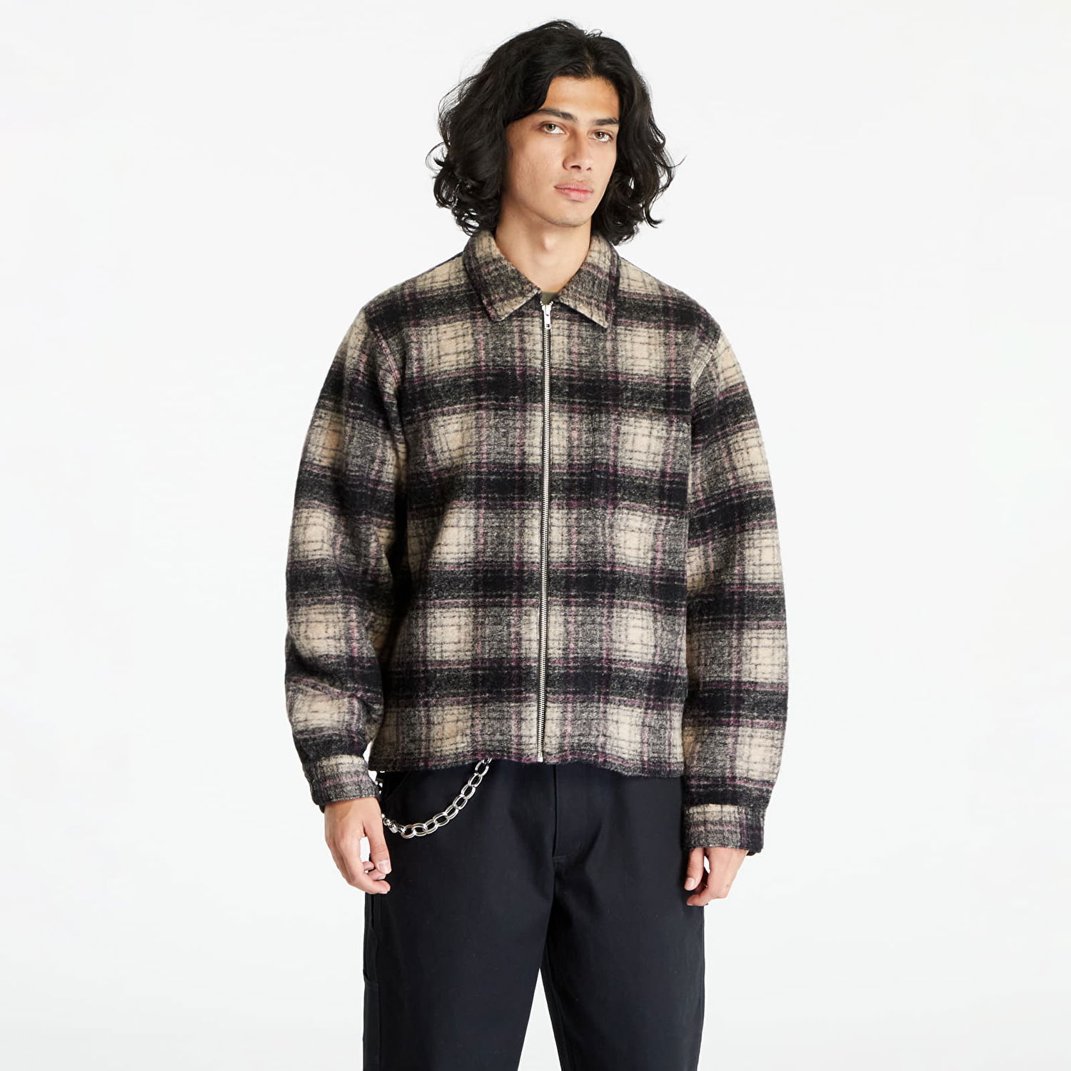 Риза Stüssy Stüssy Wool Plaid Zip Shirt Многоцветен | 1110297 lilac, 0