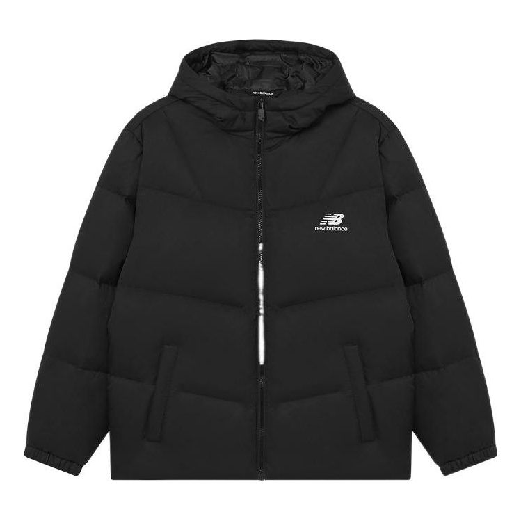 Пухо яке New Balance Logo Print Mid Down Jacket Черно | AMJ23342-BK